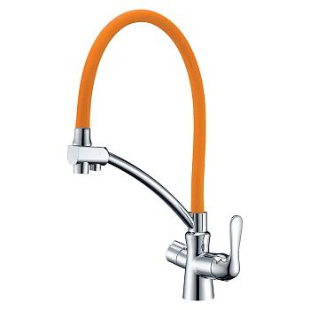 Смеситель для кухни  с подключением к фильтру с питьевой водой Comfort (LM3070C-Orange) Lemark